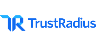 TrustRadius logo in blue text with stylized "TR" icon.