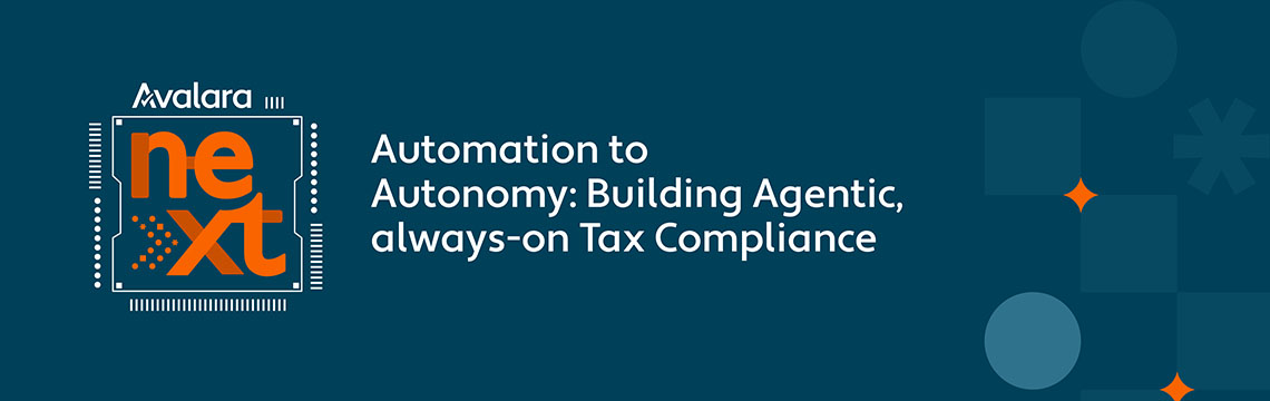 Light blue background with Avalara NEXT logo