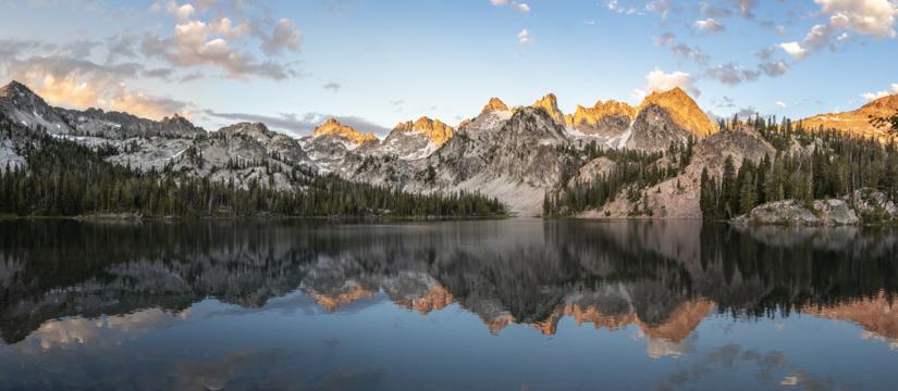 Sunrise at Alice Lake in the Sawtooth Mountain Range of Idaho