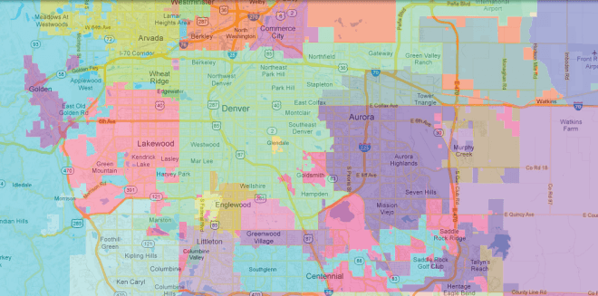 Denver, CO Sales Tax Jurisdiction Map