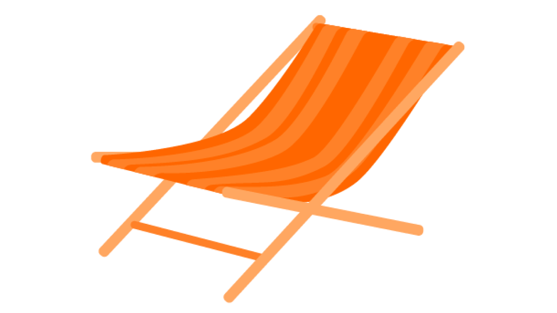 Orange beach chair illustration