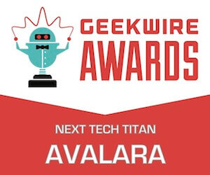 Geekwire Award Logo - Technology Excellence Recognized By Avalara
