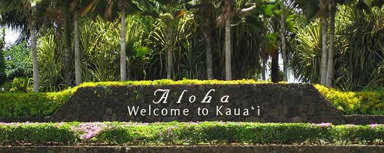 Kauai, Hawaii, welcome sign