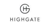 Highgate-Logo mit stilisiertem „HG“ in einem kreisförmigen Design über dem Text.