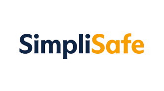 „SimpliSafe-Logo mit ,Simpli' in Marineblau und ,Safe' in Orange.“