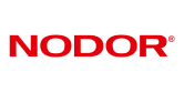 Alt-Text: „Nodor-Logo mit dem Slogan ,First and Still the Finest' in rotem und weißem Text.“