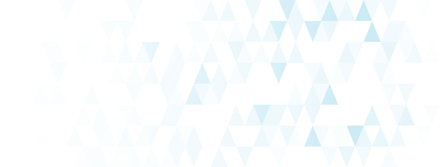 Light blue and white geometric triangular pattern on a white background.