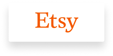 Logotipo de Etsy en texto naranja sobre fondo blanco.