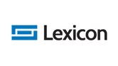 Logo Lexicon avec une icône rectangulaire bleue.