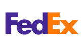 Logo FedEx avec «&nbsp;Fed&nbsp;» en violet et «&nbsp;Ex&nbsp;» en orange, avec une flèche cachée entre le «&nbsp;E&nbsp;» et le «&nbsp;x&nbsp;».