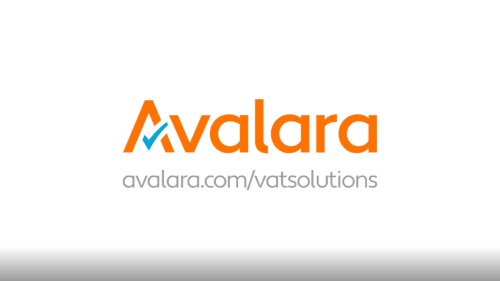 Logo for Avalara VAT Solutions featuring the Avalara company name and the URL avalara.com/vatsolutions.