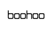 "boohoo logo in black text on a white background."