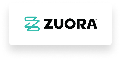 Zuora logo with teal stylised "Z" and black text on a white background.
