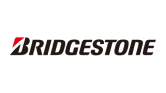 Logo di Bridgestone con testo nero in grassetto e icona "B" stilizzata rossa e nera.