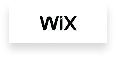 Logo di Wix su sfondo bianco.