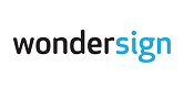 Logo di Wondersign con la scritta "wonder" in nero e "sign" in blu.