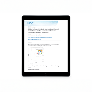 Alt text: Illustration showing Avalara's cloud-based tax software connecting a computer to international tax compliance systems, with flags of Mexico, Italy, and Poland.