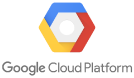 Google Cloud Platform logo featuring a hexagon with blue, yellow, and red segments.