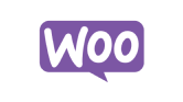 Purple WooCommerce logo with "Woo" in white text inside a speech bubble.