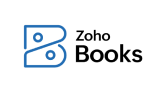 Logo of Zoho Books with a stylized blue "B" icon and the text "Zoho Books" in black.