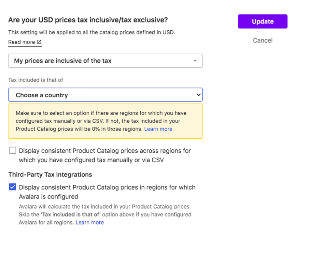 Avalara Chargebee Checkout