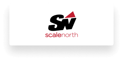 Alt text: "ScaleNorth logo featuring 'SN' with a red upward arrow and the text 'scalenorth' below."