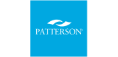 Patterson logo with white text and a blue background.
