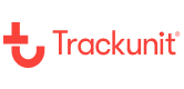The Trackunit logo in red with a stylized 'T' symbol and the word 'Trackunit' next to it.