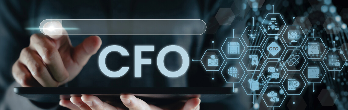 CFO hands holding tablet